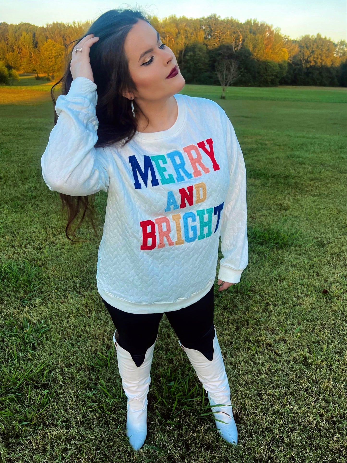 S-3X Merry & Bright Cable Sweatshirt