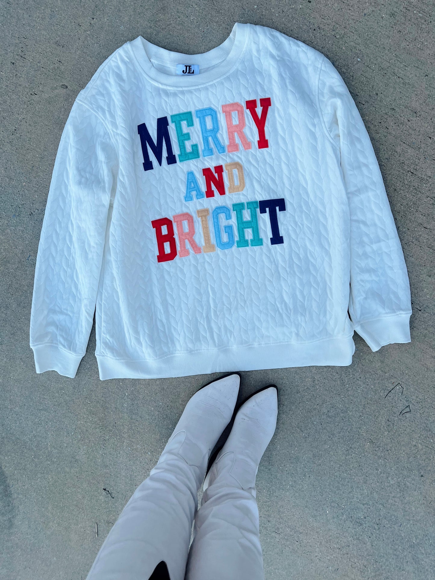 S-3X Merry & Bright Cable Sweatshirt
