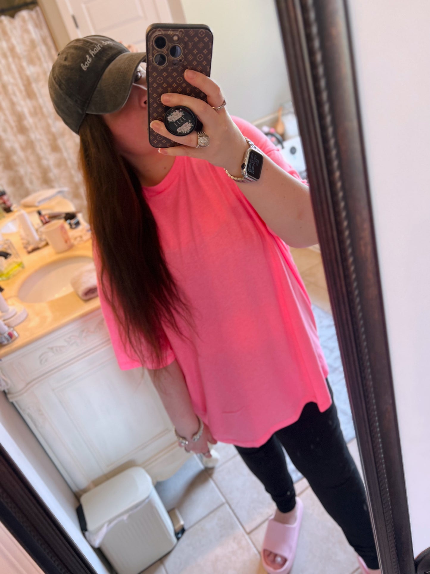 Zenana Neon Pink Oversized Soft Tee