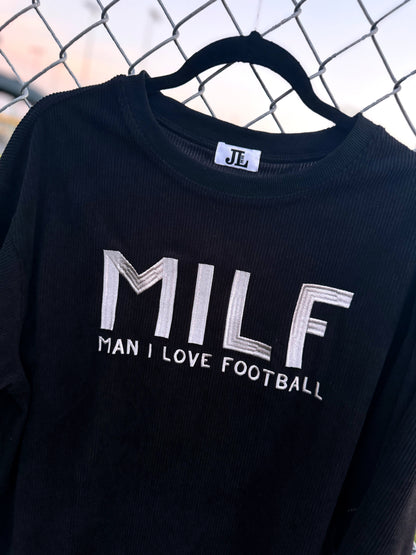 MILF Embroidered Corded Crew