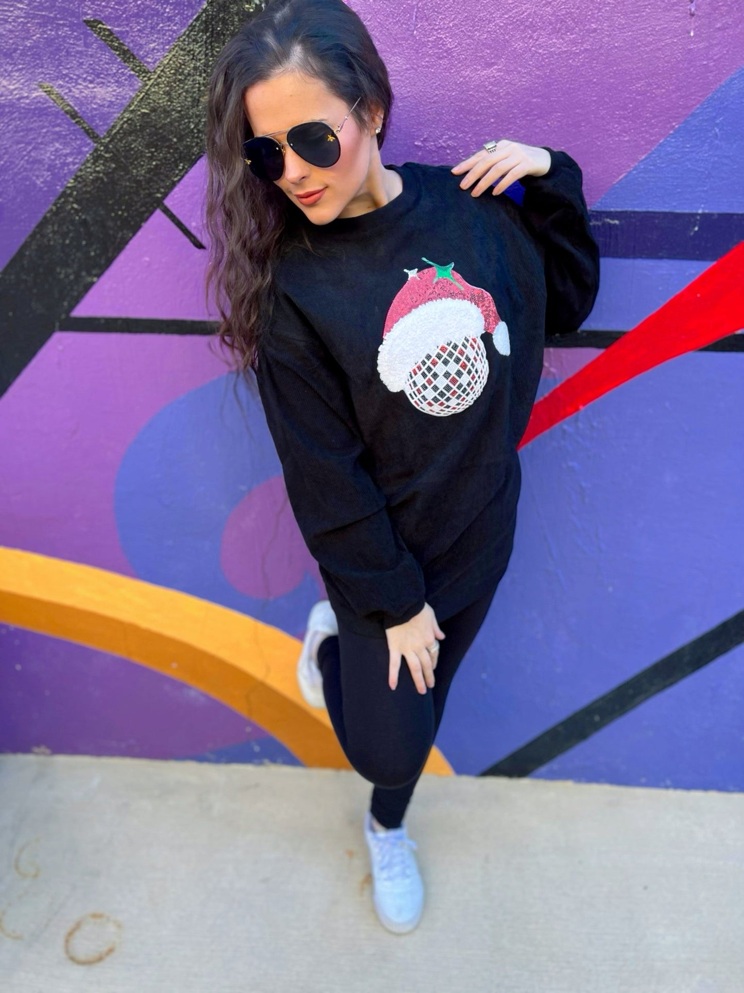 RTS Disco Santa Sequin Corded Crew