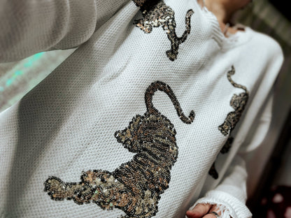 Luxe Sequin Tiger Sweater