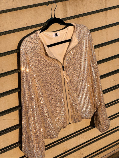 J. Lee Light Gold Sequin Jacket