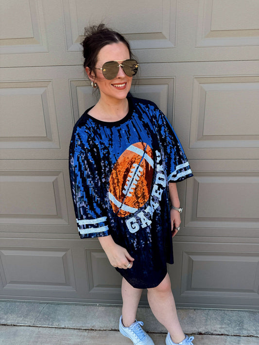 Blue Gameday Sequin Dress