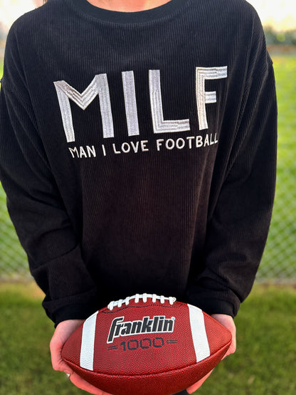 MILF Embroidered Corded Crew