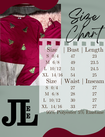 S-XL J. Lee Sequin Tree Pajama Set