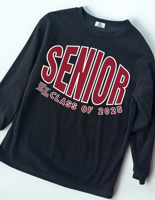 EL Senior 2025 Custom Font Corded Crew