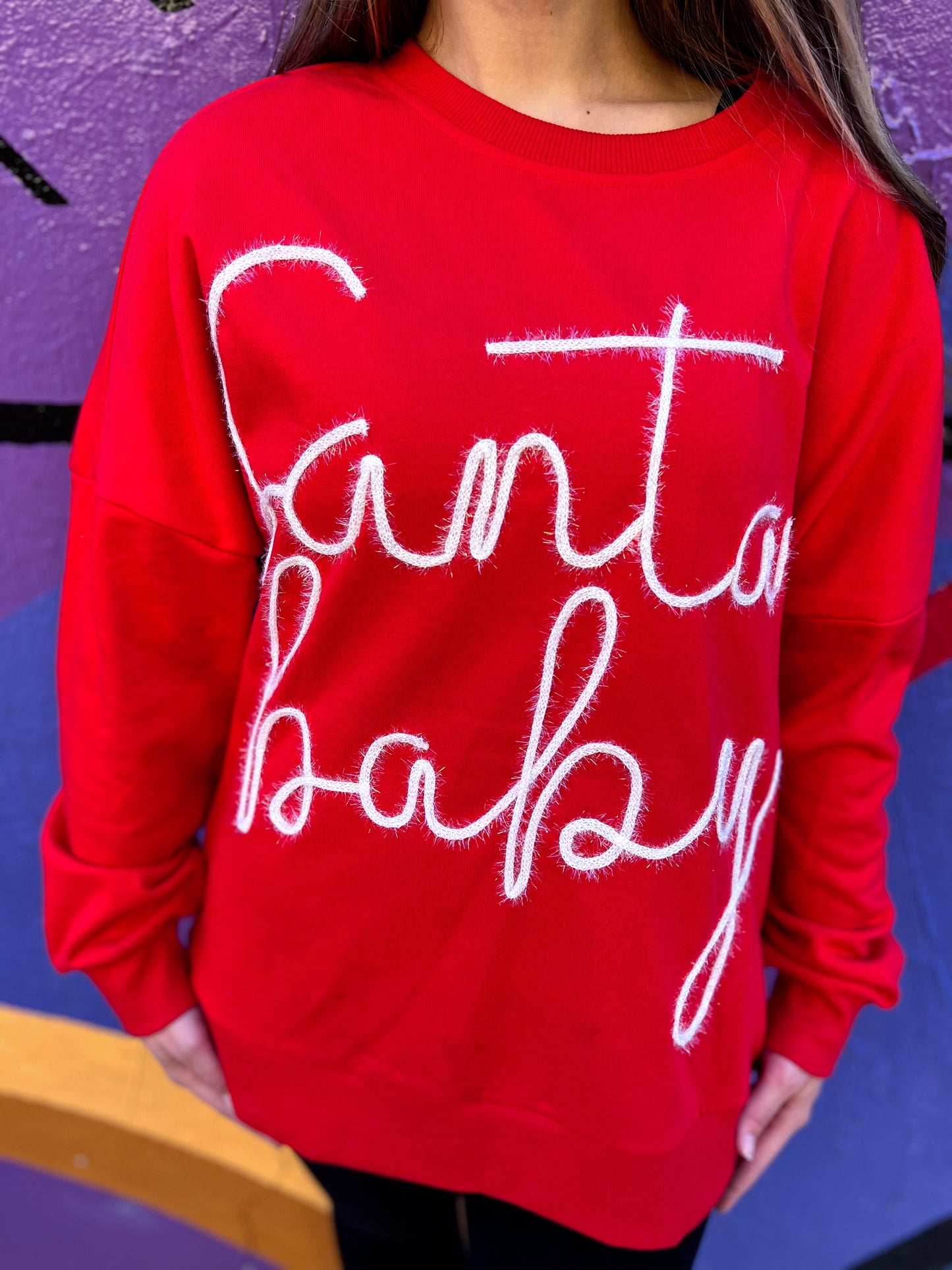 RTS Santa Baby Tinsel Sweatshirt