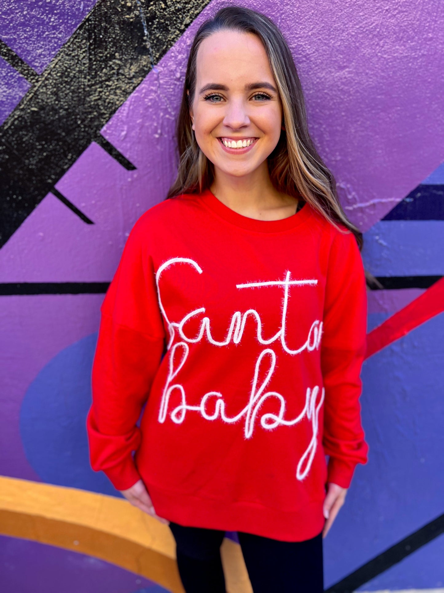 RTS Santa Baby Tinsel Sweatshirt