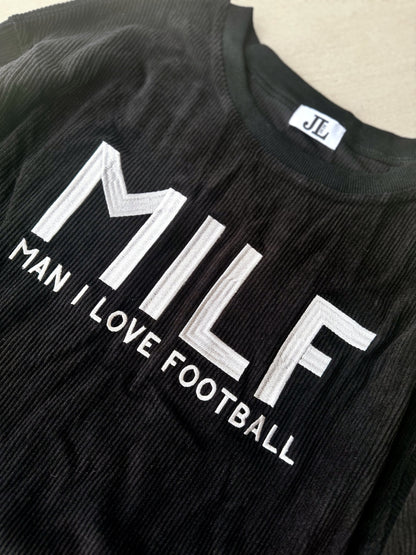 MILF Embroidered Corded Crew