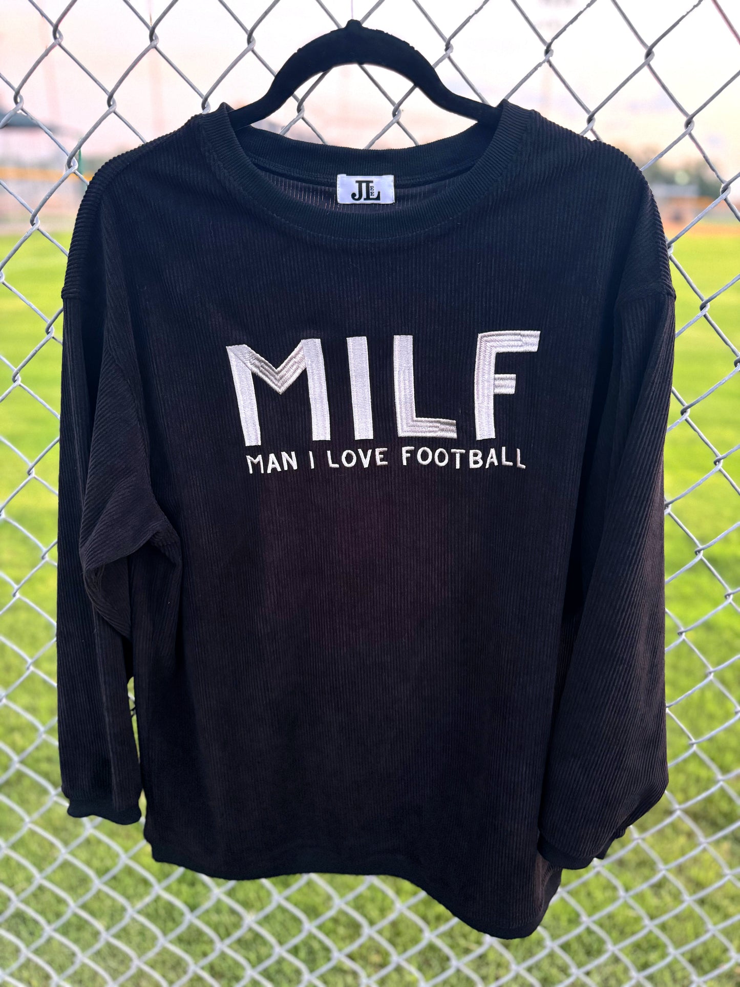 MILF Embroidered Corded Crew