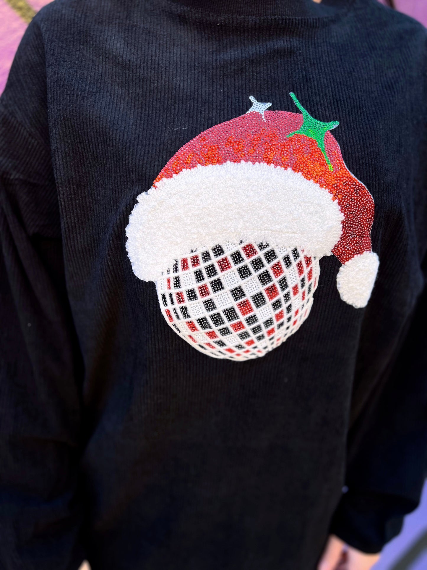 RTS Disco Santa Sequin Corded Crew