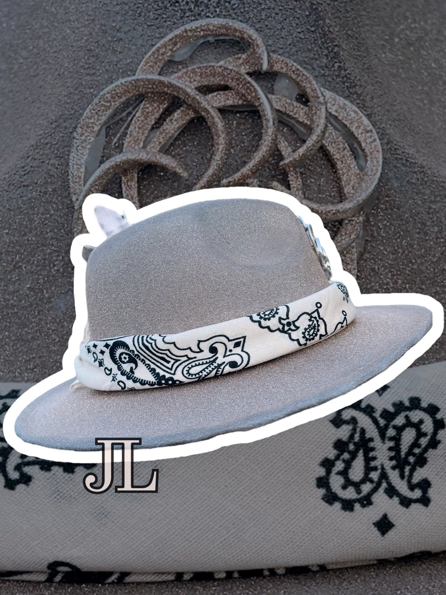 Custom Gray Glitter Rancher Hat