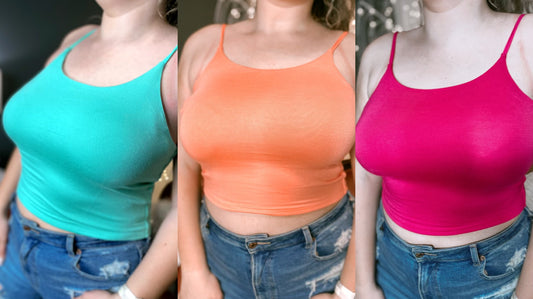 COLORFUL BASIC CROP TOPS