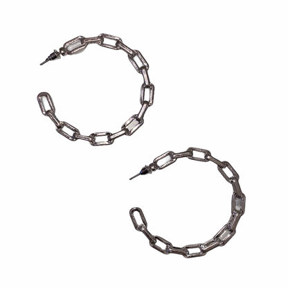 SILVER & GOLD CHAIN HOOPS